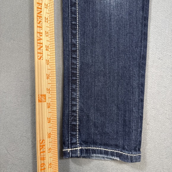 Miss Me women 29 SKINNY jeans Medium Wash PINK EMBELHISHMENTS THICK STITCH - Picture 6 of 10